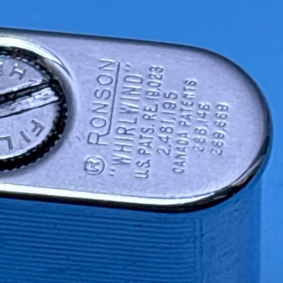 Vintag 1940s Ronson Whirlwind pocket lighter art deco windbreak chrome S flame - Picture 5 of 6